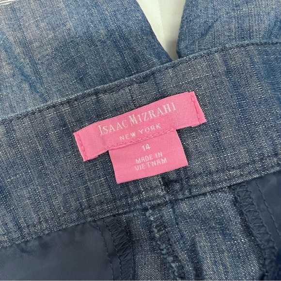 NWT Isaac Mizrahi New York Tailored Short Indigo Chambray Size 14 - Picture 7 of 9